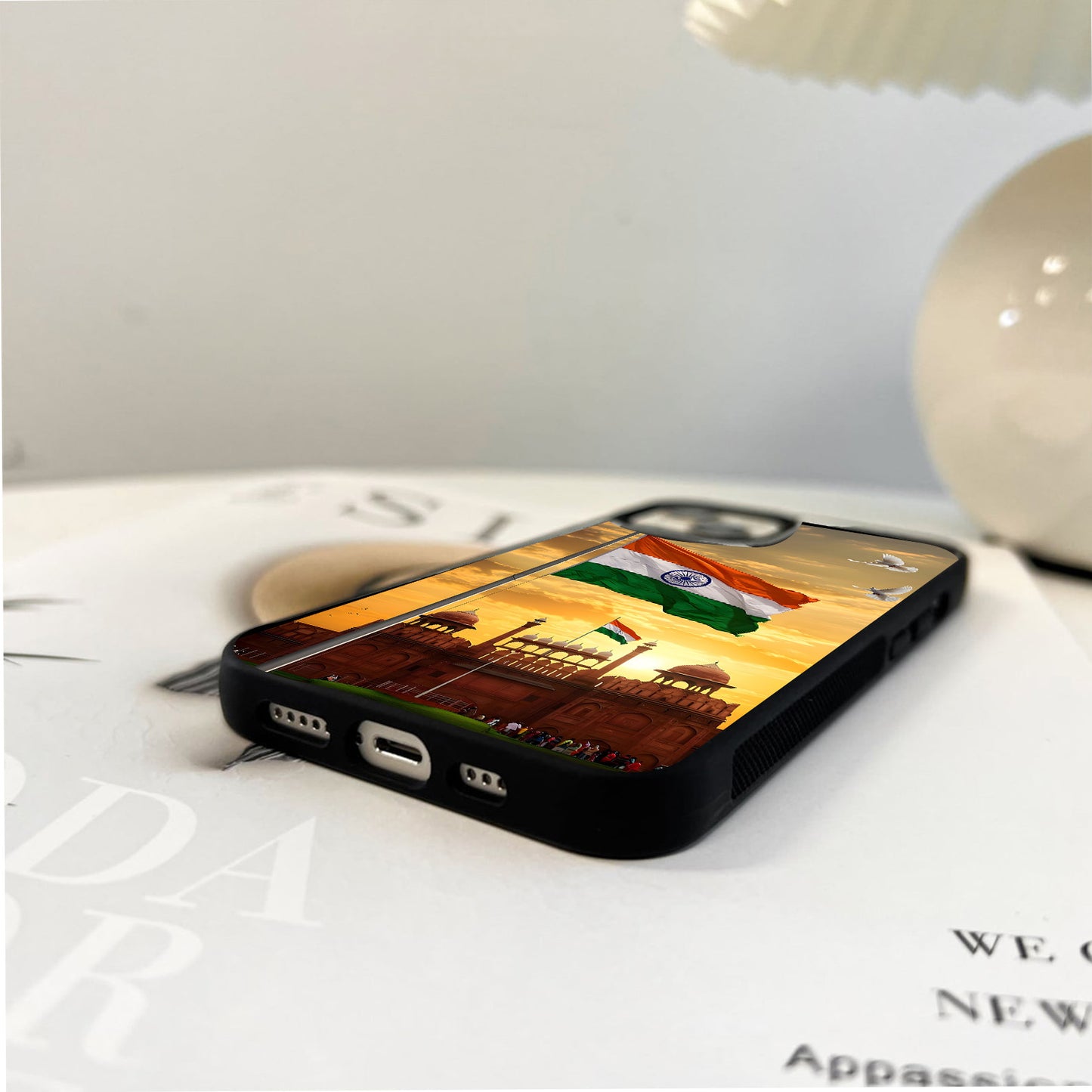 National Flag Scenery Glass Case