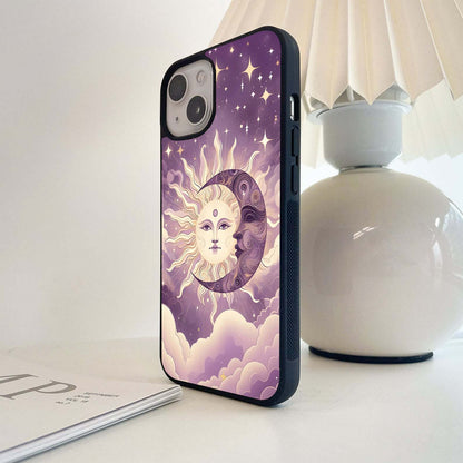 Lavender Sun & Moon Glass Case