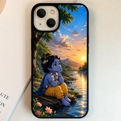 Little Krishna Sunset Dreams Glass Case