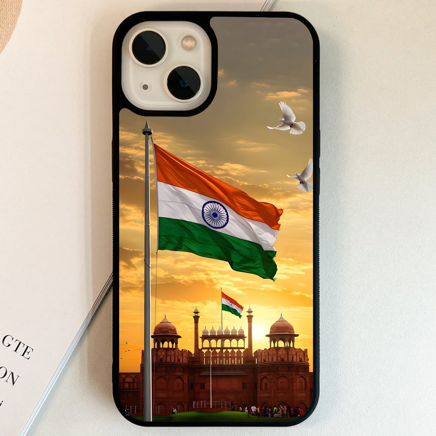 National Flag Scenery Glass Case