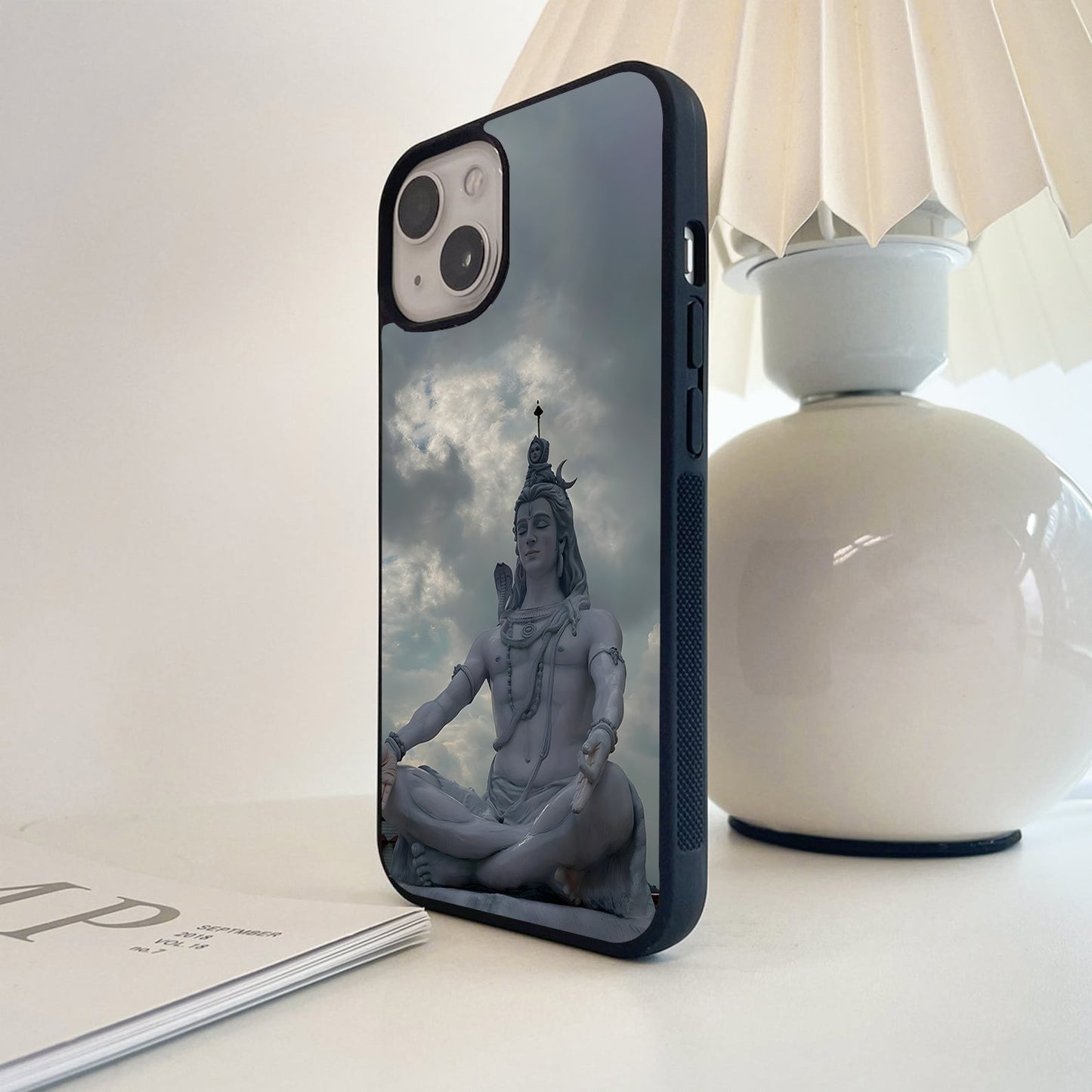 Peaceful Shiva Meditation Glass Case