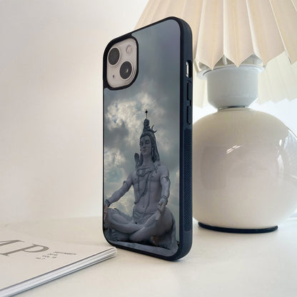 Peaceful Shiva Meditation Glass Case
