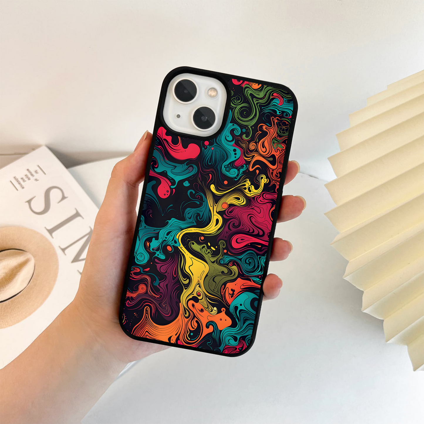 Vivid Swirling Chaos Glass Case