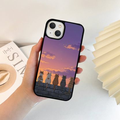 Evening Cat Watch Glass Case