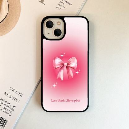 Less Think, More pink Glass Case