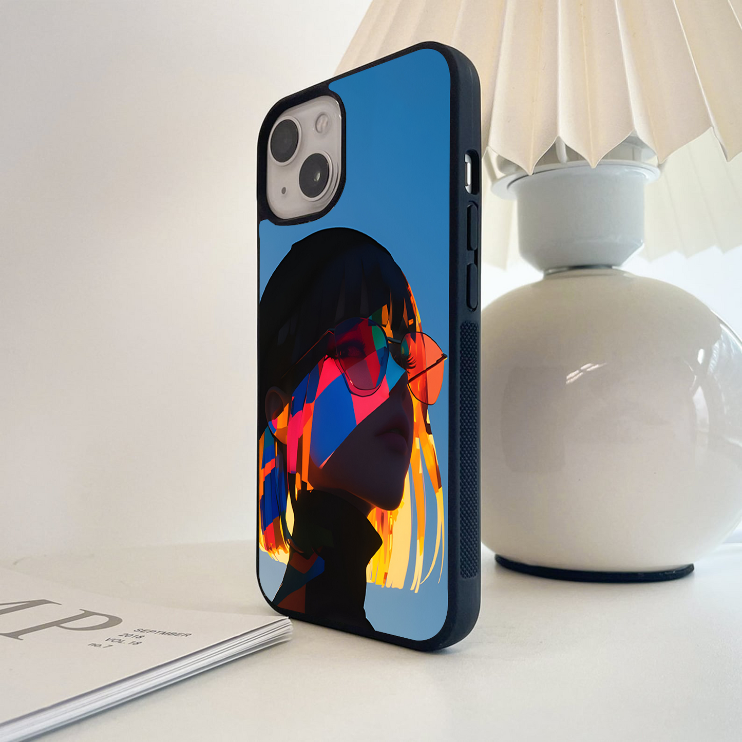 Rainbow Glitch Glow Glass Case