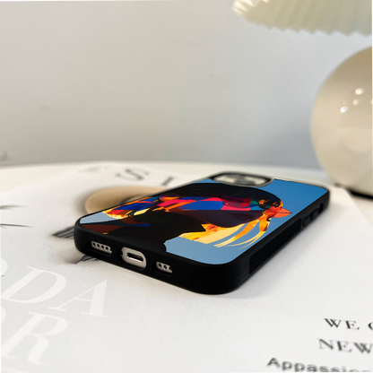 Rainbow Glitch Glow Glass Case