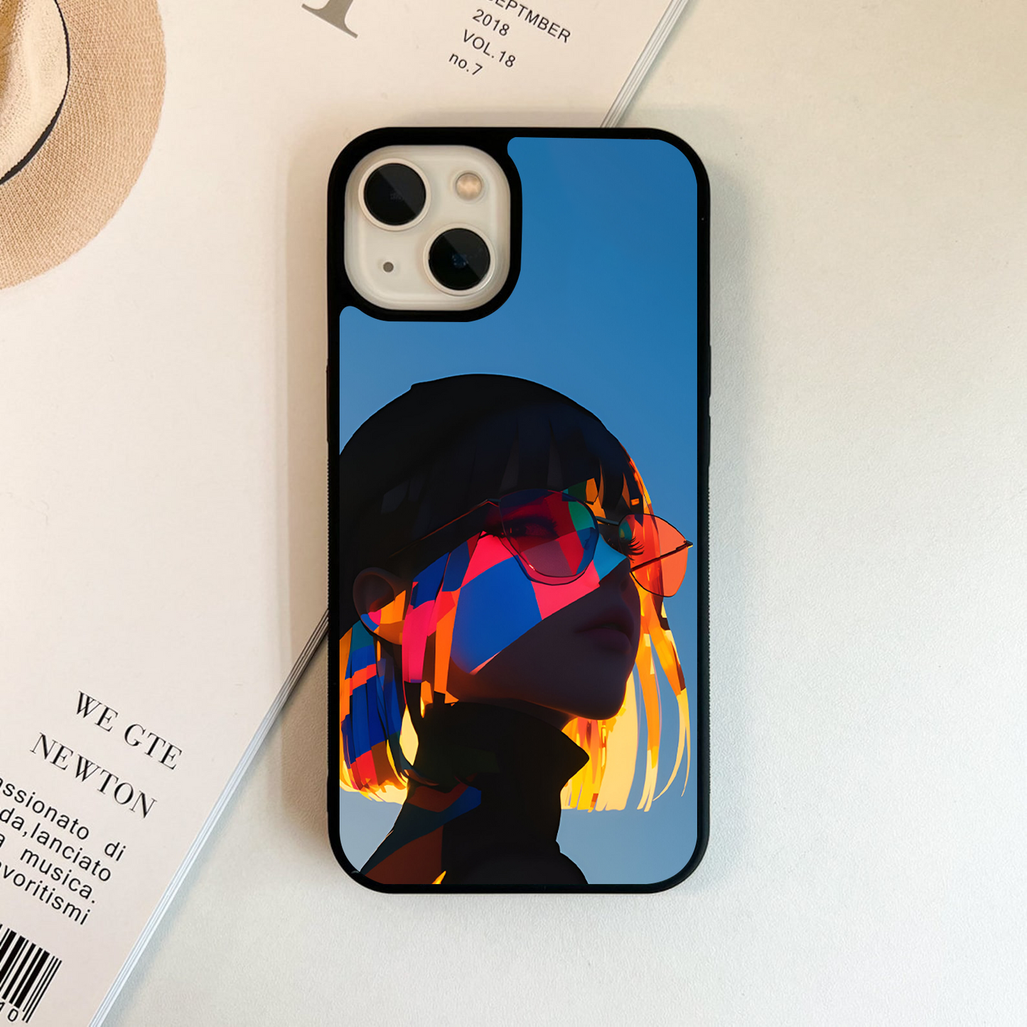 Rainbow Glitch Glow Glass Case