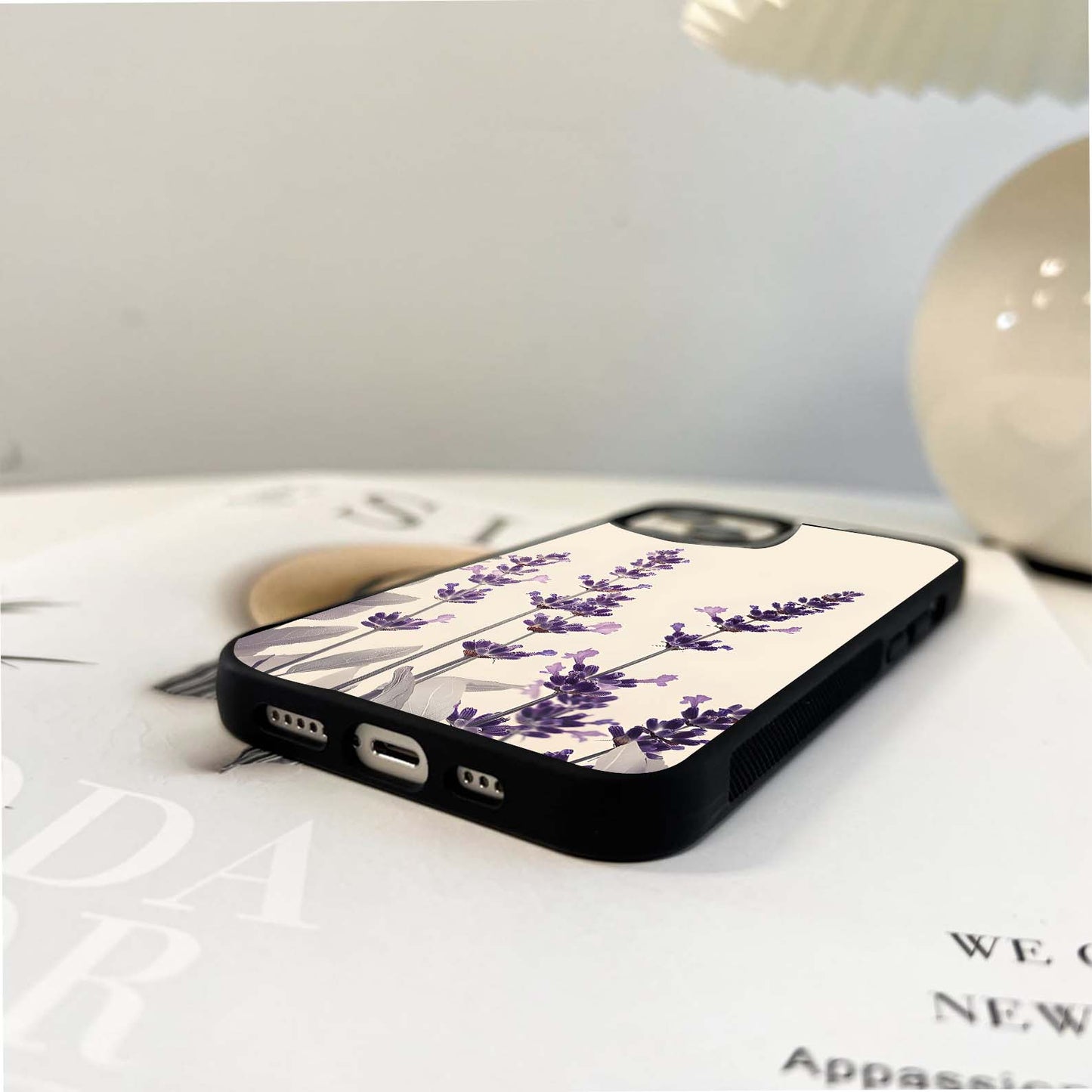 Lavender Whisper Blooms Glass Case