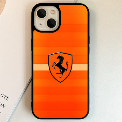 Ferrari Orange Horse Shield Glass Case