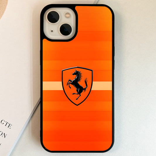 Ferrari Orange Horse Shield Glass Case