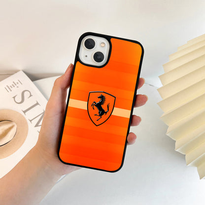 Ferrari Orange Horse Shield Glass Case
