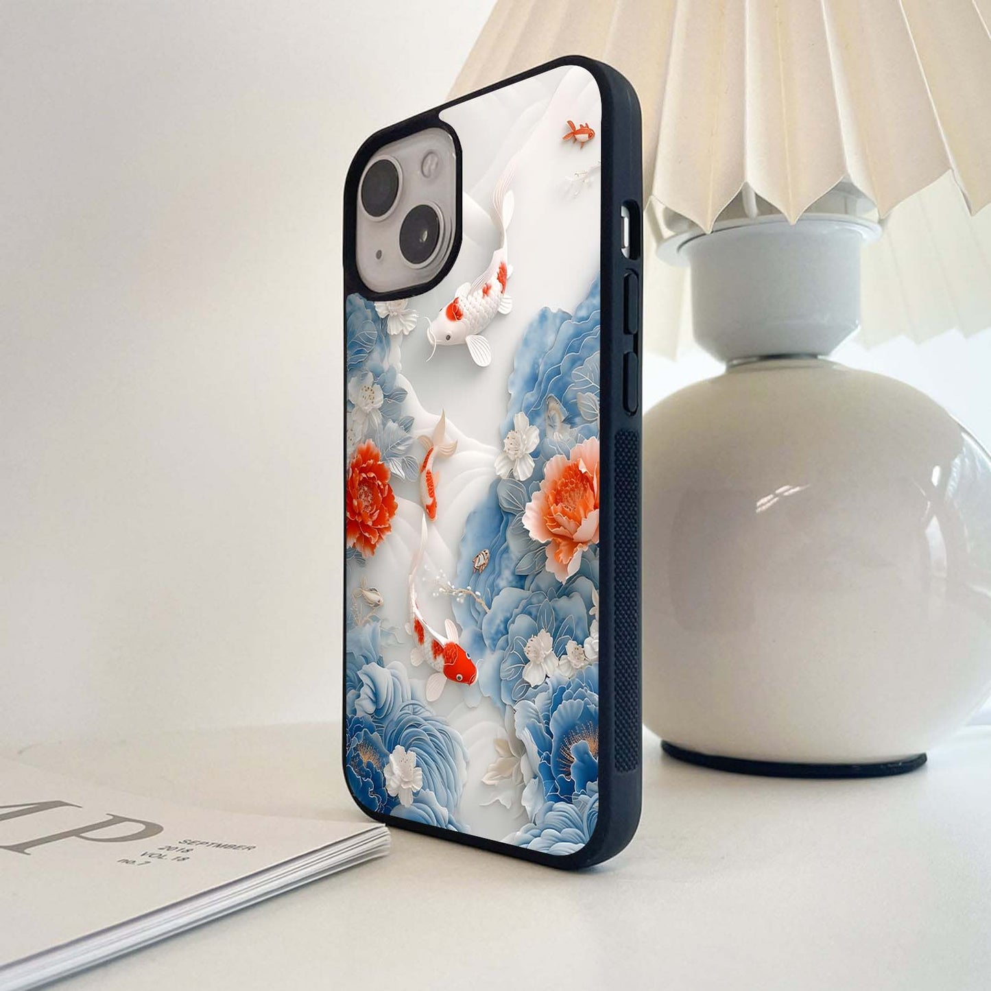Koi Blossom Serenity Glass Case
