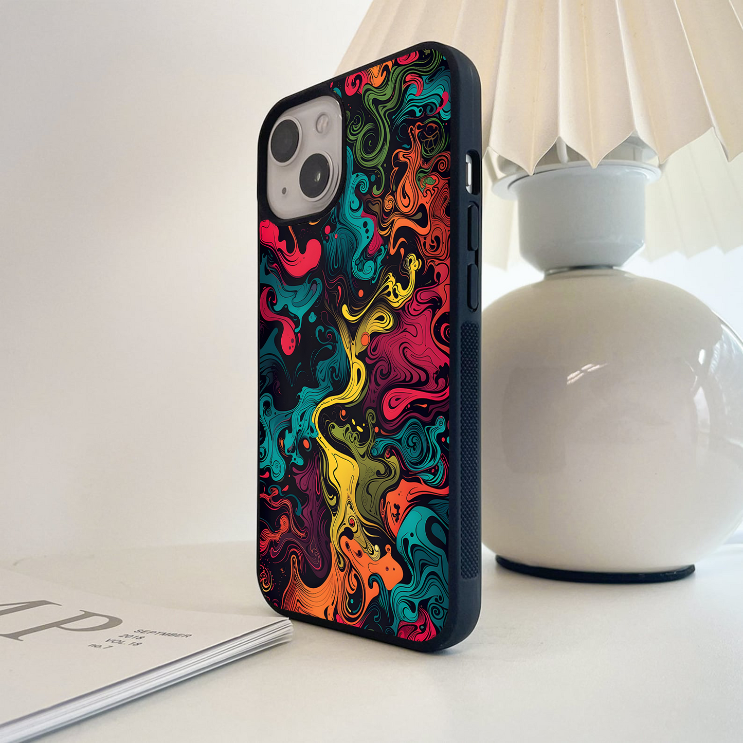 Vivid Swirling Chaos Glass Case