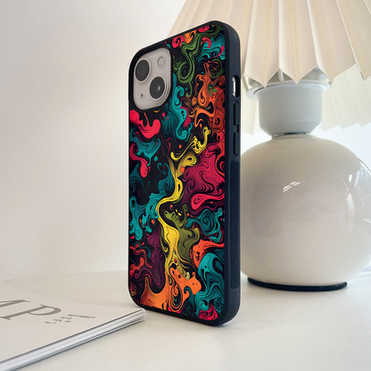Vivid Swirling Chaos Glass Case