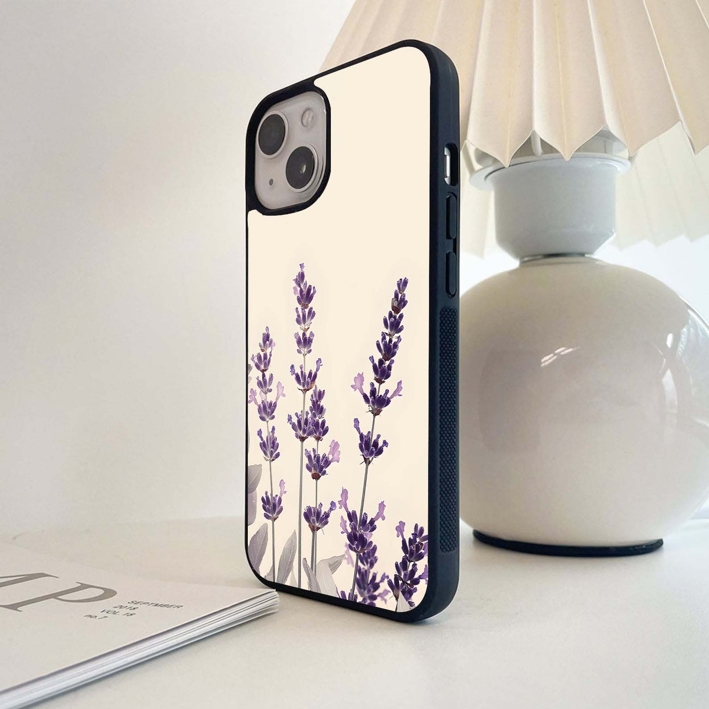 Lavender Whisper Blooms Glass Case