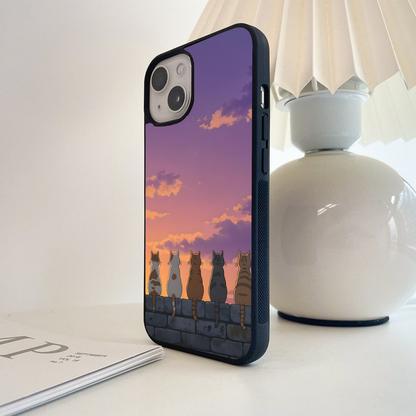 Evening Cat Watch Glass Case