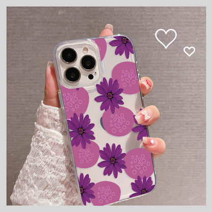 Abstract purple Flower Clear Silicon Case Cover