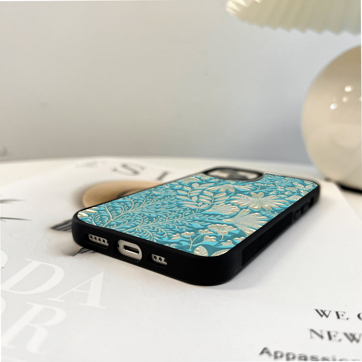 Beige Bloom Glass Case