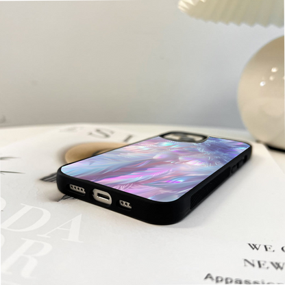 Ethernal Colored Feather Glass Case