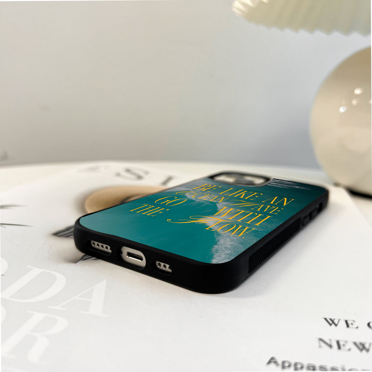 Go With Flow Quote Glass Case