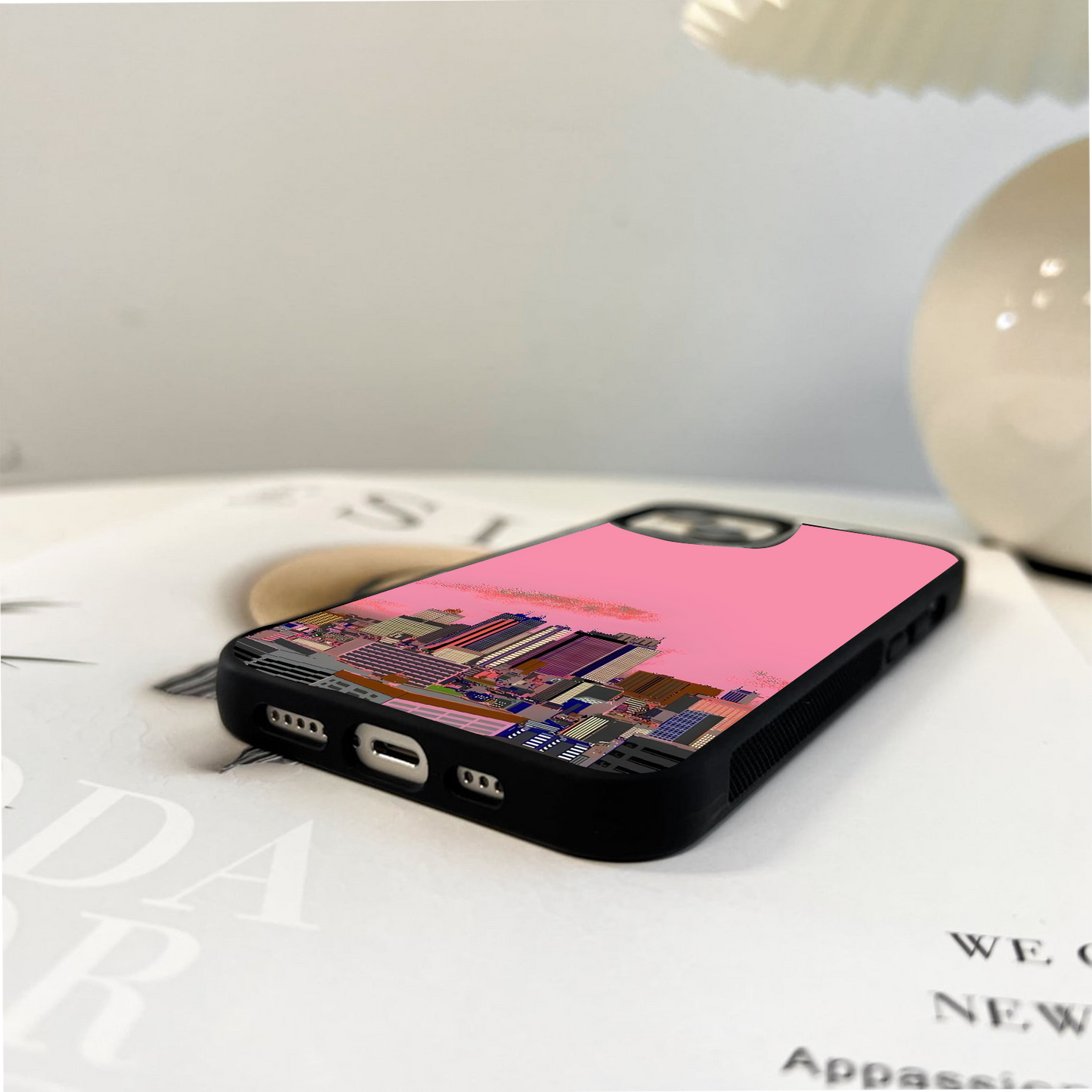 Pink Skyline Mood Glass Case