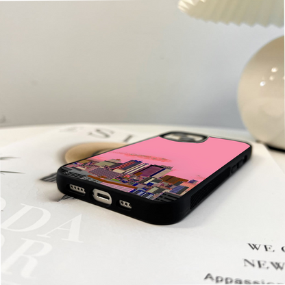 Pink Skyline Mood Glass Case