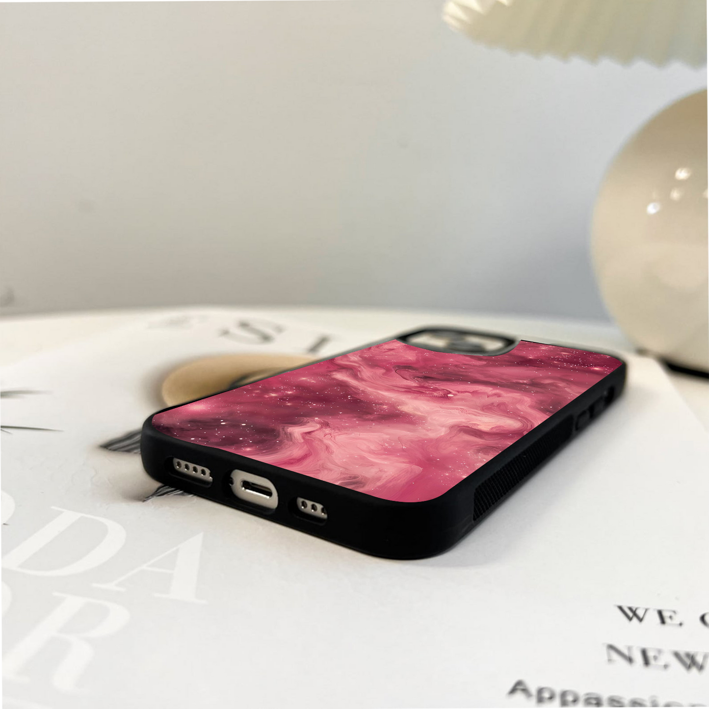 Pink Space Dust Glass Case