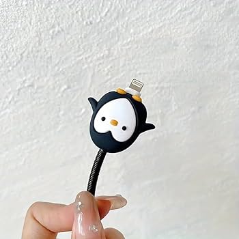 Penguin Charger Silicon Apple IPhone Charger Case | Lightning Charger/Cable Protector Cover for iPhone Chargerjkk m n