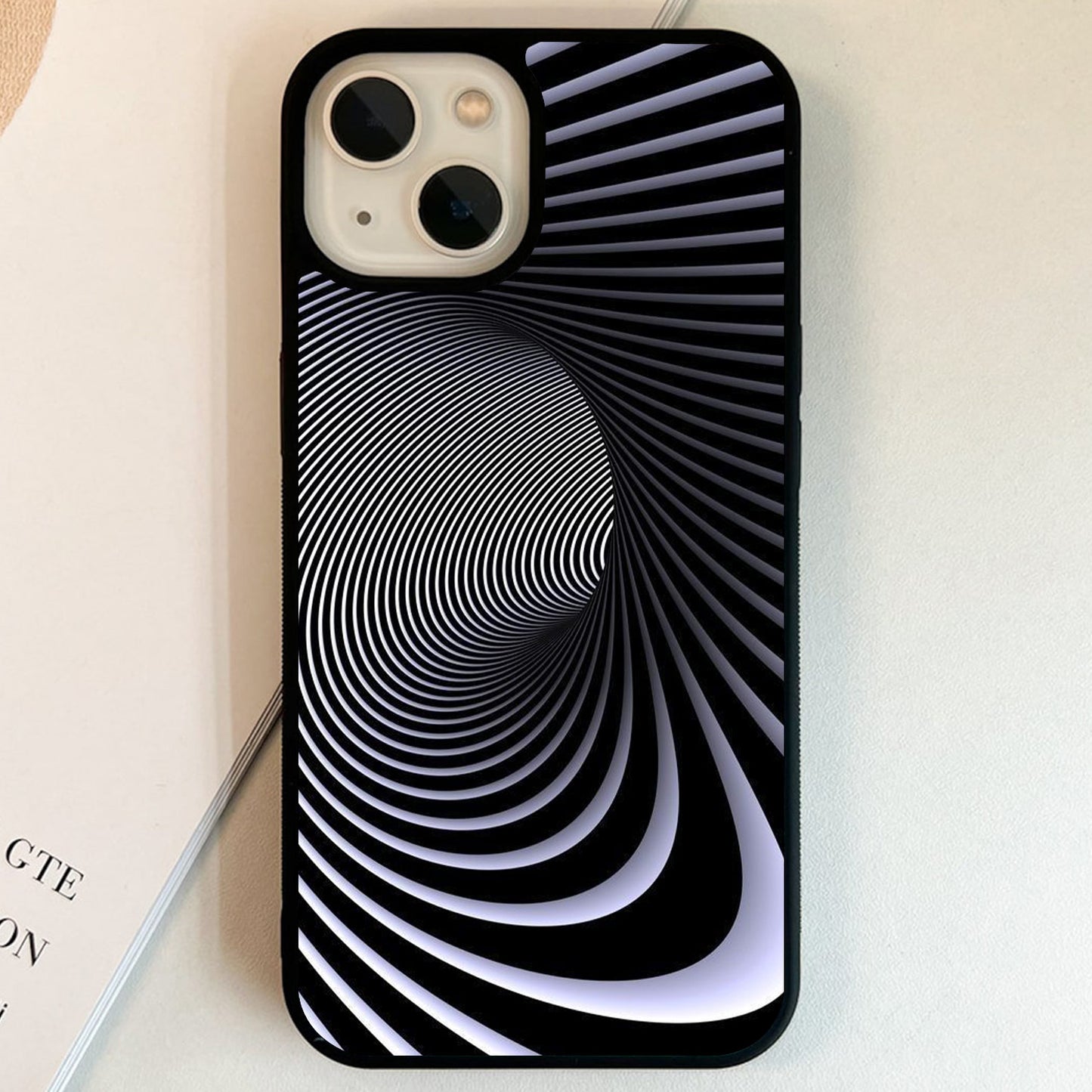 Black White Dimension Glass Case