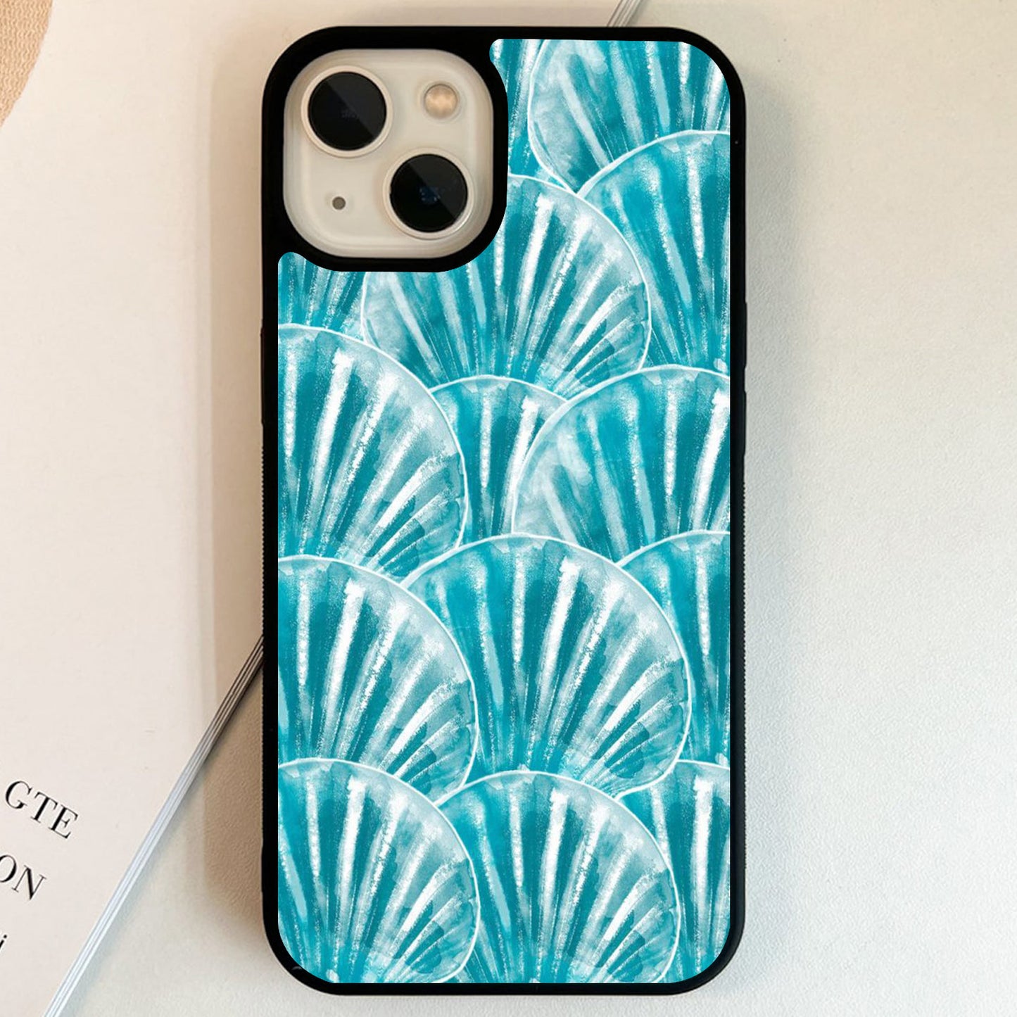 Aqua Seashell Dreams Glass Case