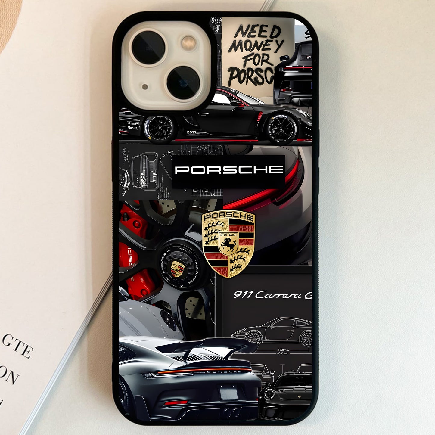 Porsche 911 Racing Collage Glass Case