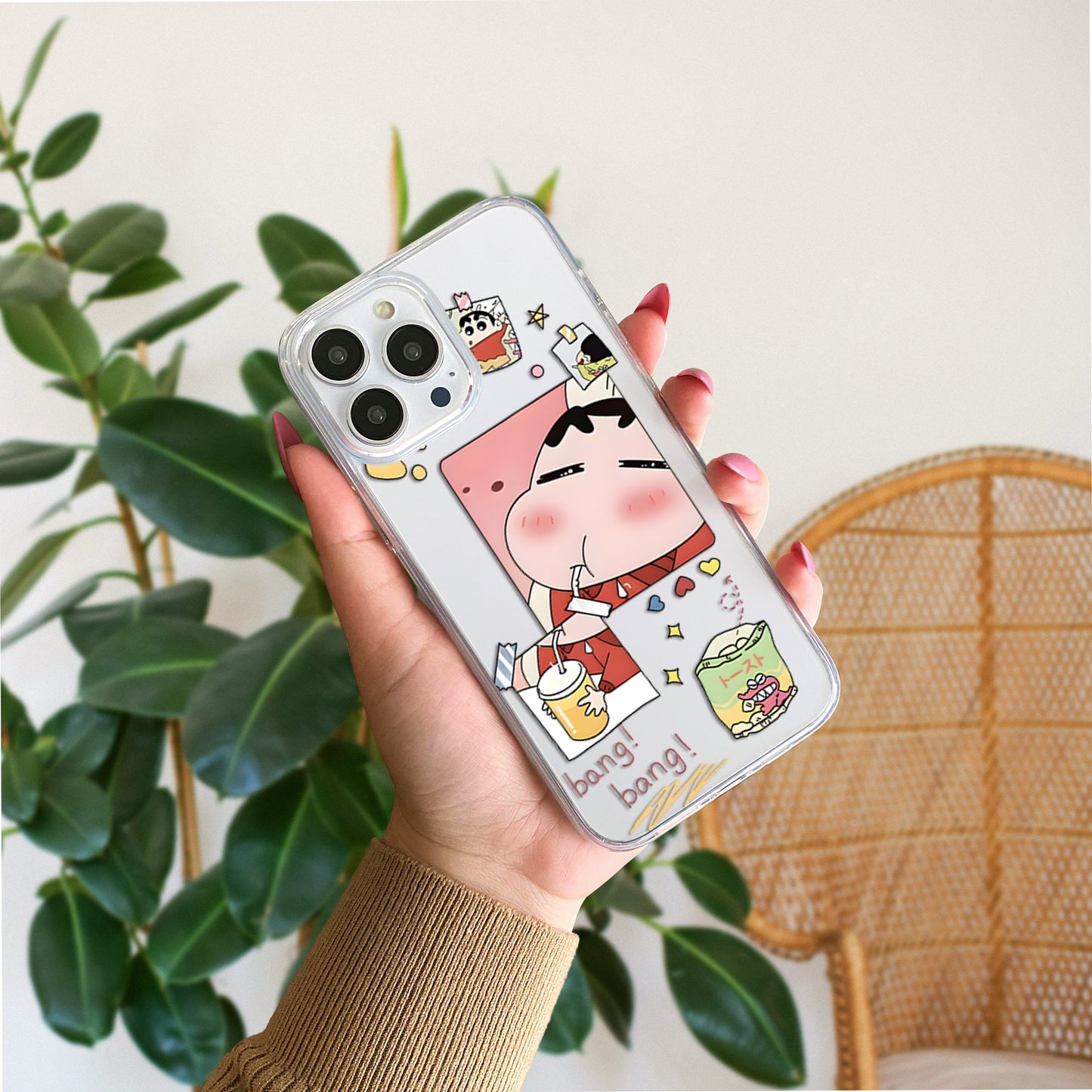 Cute Bang Shinchan Clear Silicon Cover