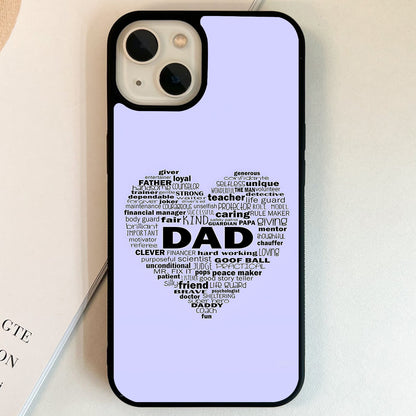 Dad Heart Words Glass Case