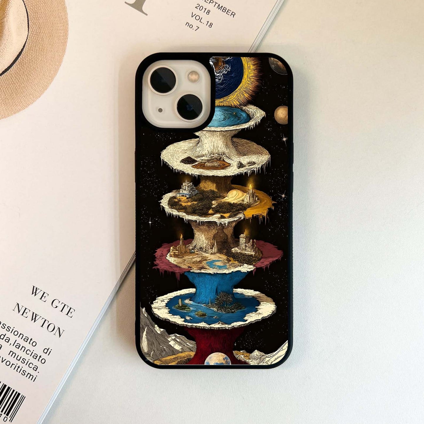 Cosmic Layered Realms Glass Case