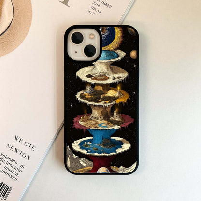 Cosmic Layered Realms Glass Case