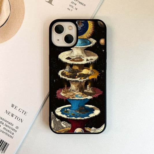 Cosmic Layered Realms Glass Case