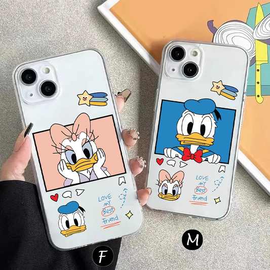 Couple Donald and Daisy Anti-Drop Clear Silicon Case Cover