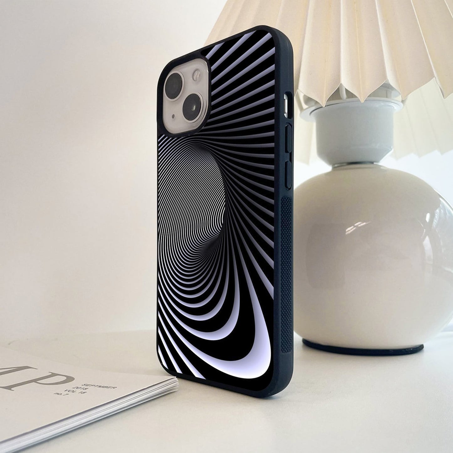 Black White Dimension Glass Case