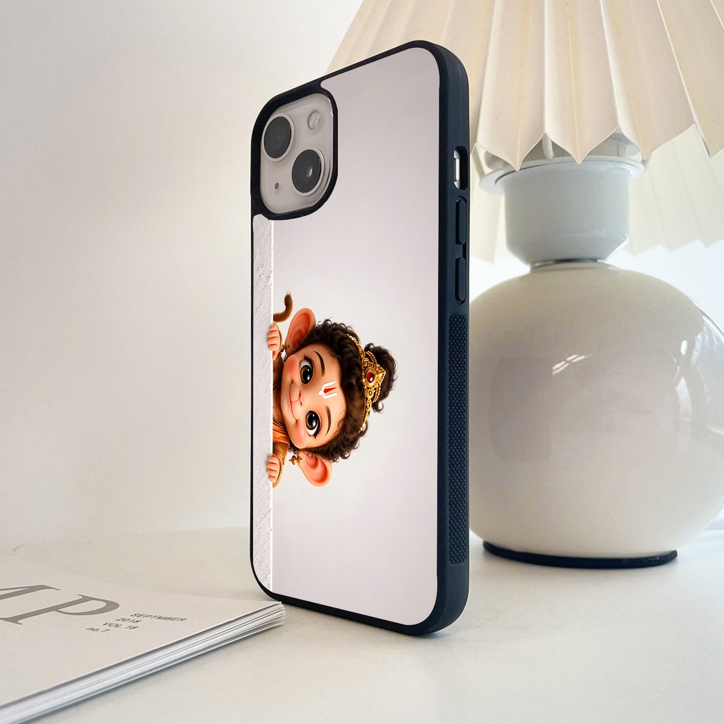 Cute Bal Hanuman Peek Glass Case