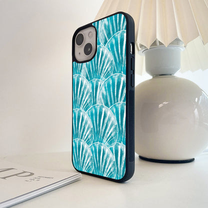 Aqua Seashell Dreams Glass Case