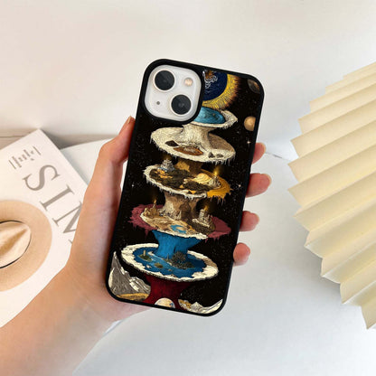 Cosmic Layered Realms Glass Case