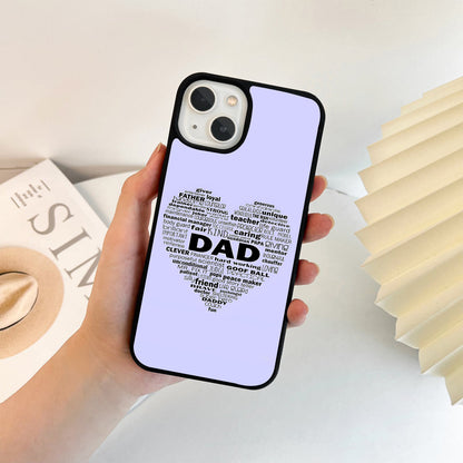 Dad Heart Words Glass Case
