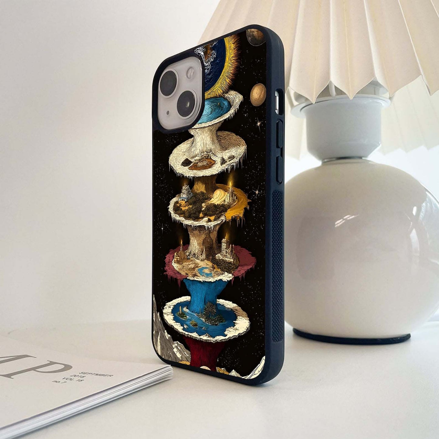 Cosmic Layered Realms Glass Case