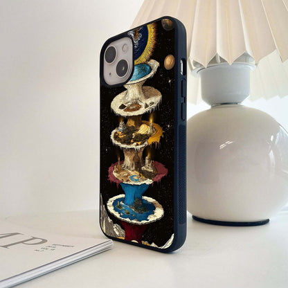 Cosmic Layered Realms Glass Case