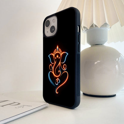 Neon Ganesha Divine Glass Case