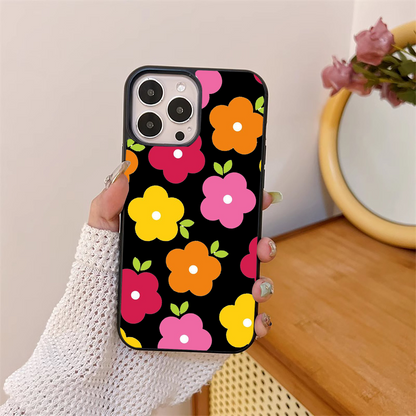 Colorfull Flower Pattern  Glass Case