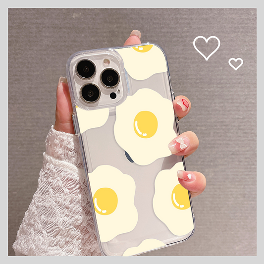 Egg Flower Pattern Clear Silicon Case Cover