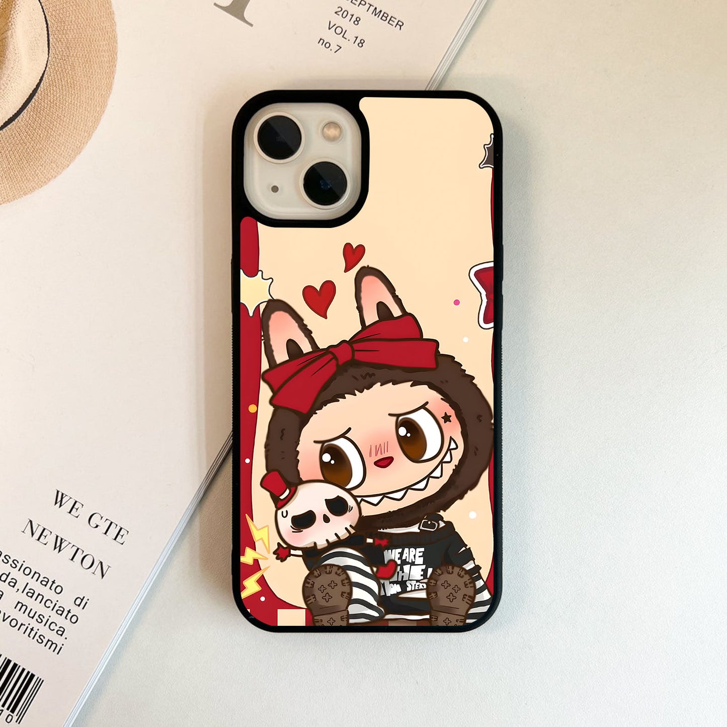 Cute Labubu Doll Glass Case