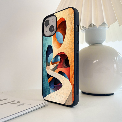 Abstract Pathway Maze Glass Case